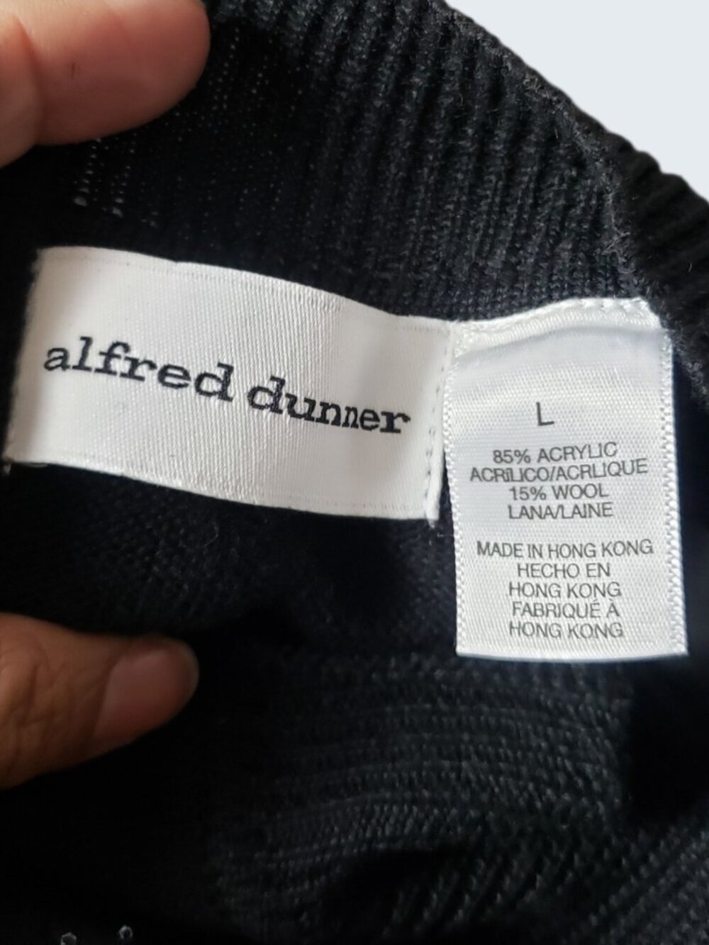 Alfred Dunner Embelished Mock Neck Knit Top W/Sparkle Details Black Large - Picture 8 of 12